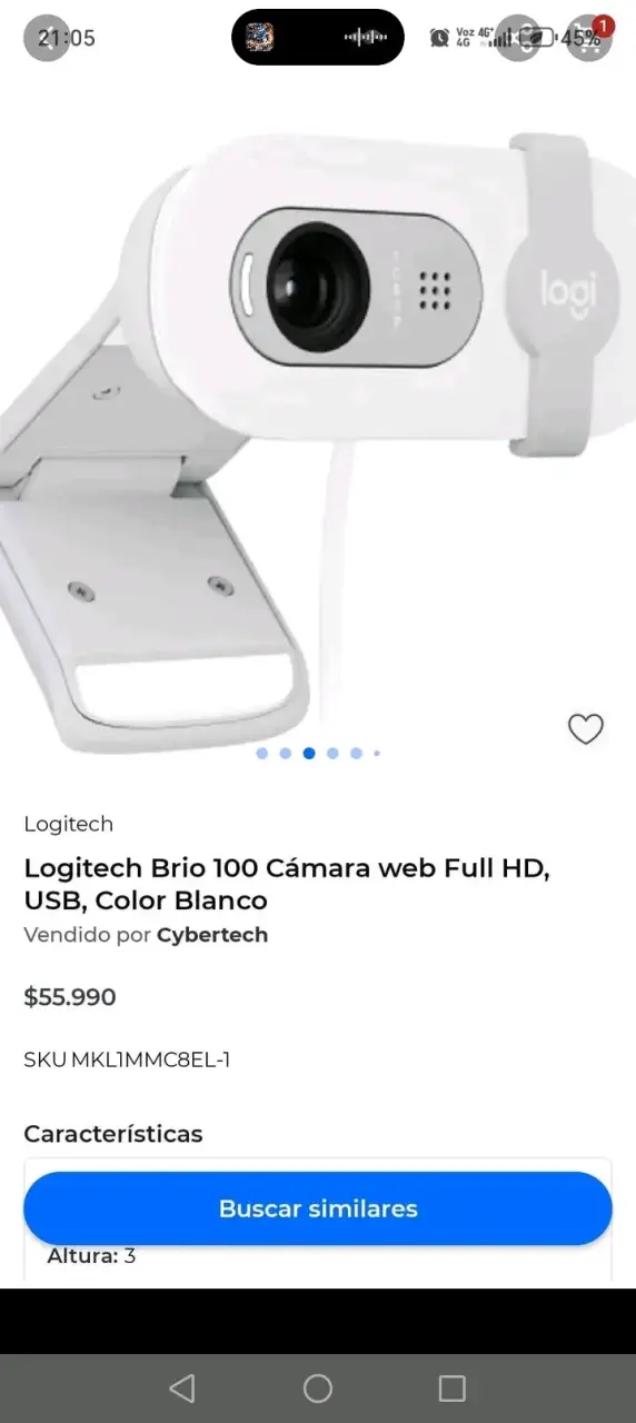 Cámara Web Logitech Brio 100 Full HD USB Blanca - 6