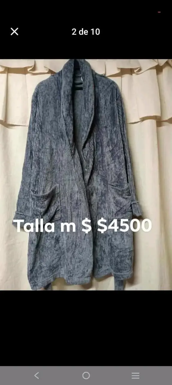 Bata de baño gris talla M - 1