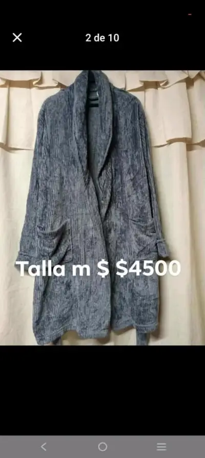 Bata de baño gris talla M - miniatura 1