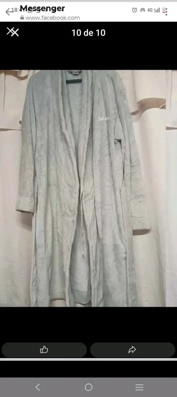 Bata de baño gris talla M - 2