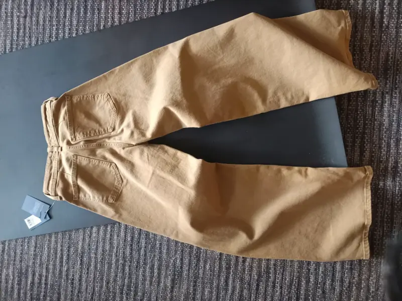 Pantalones beige de algodón para mujer - 3