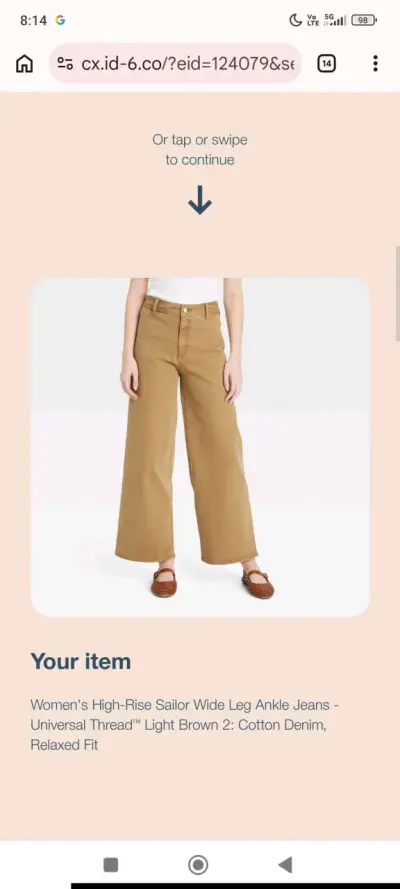 Pantalones beige de algodón para mujer - miniatura 5