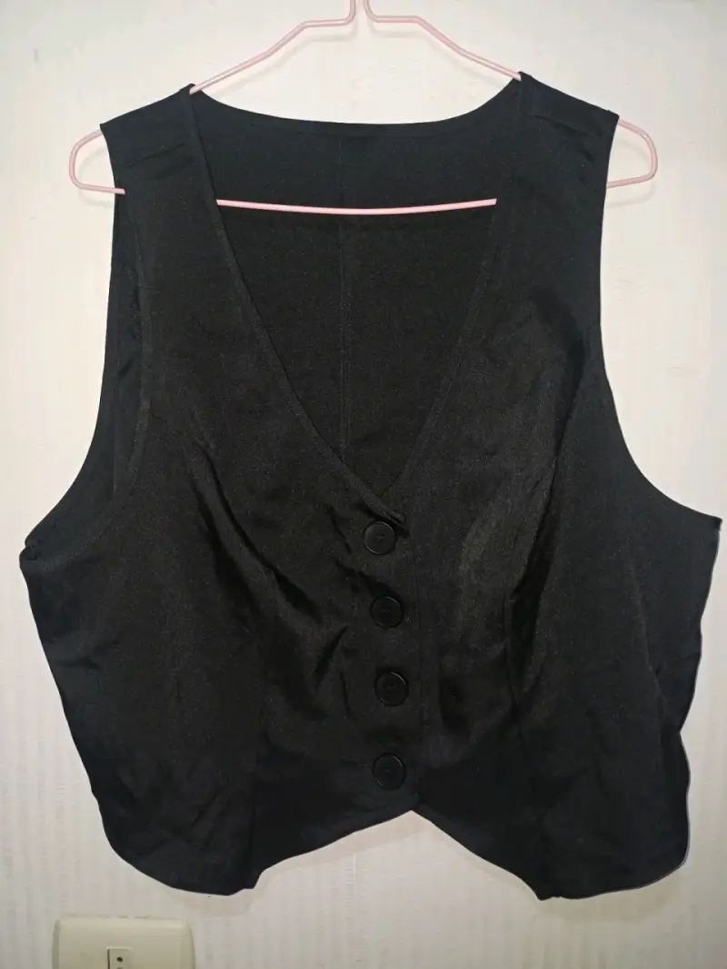 Chaleco de vestir negro elegante para mujer