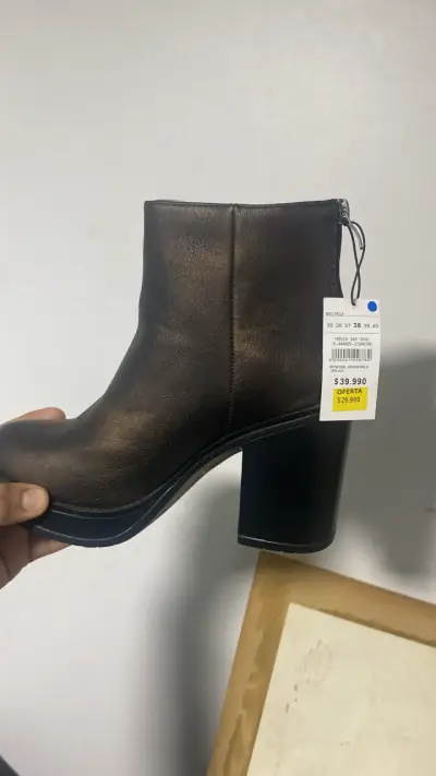 Botines de cuero negros talla 38 - miniatura 1