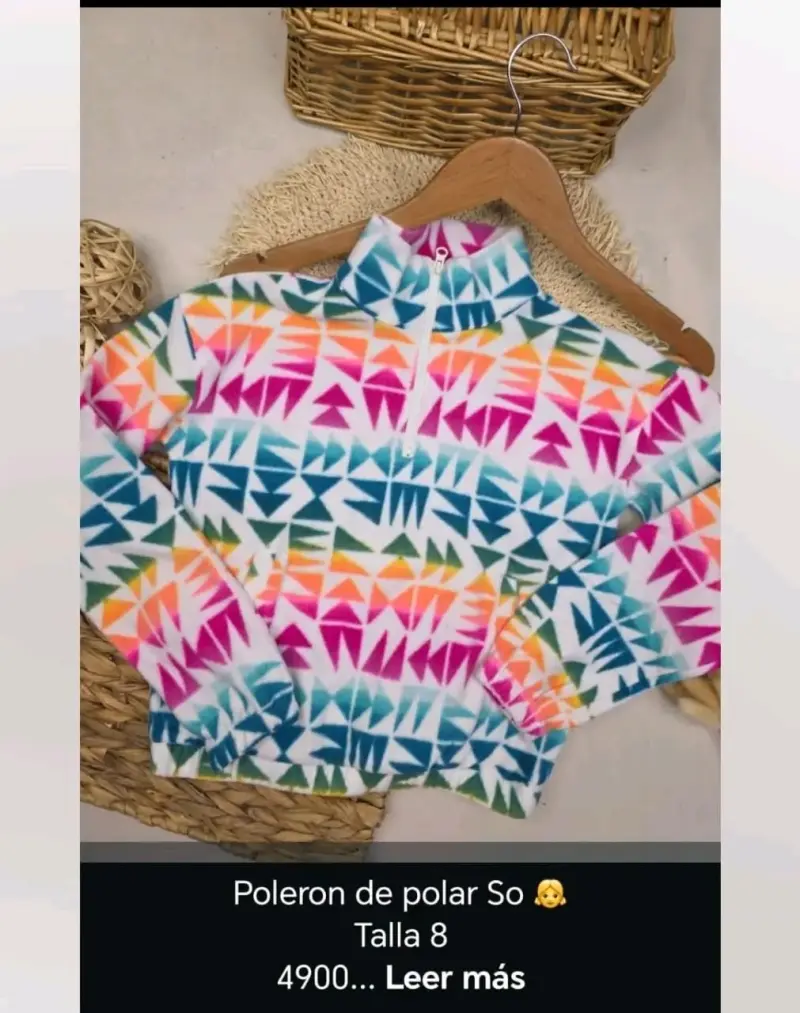 Polerón de polar colorido para niña talla 8