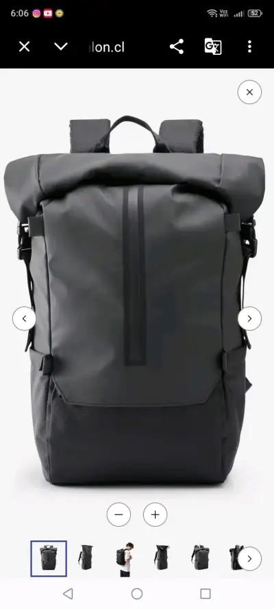 Mochila urbana negra impermeable de gran capacidad - miniatura 1