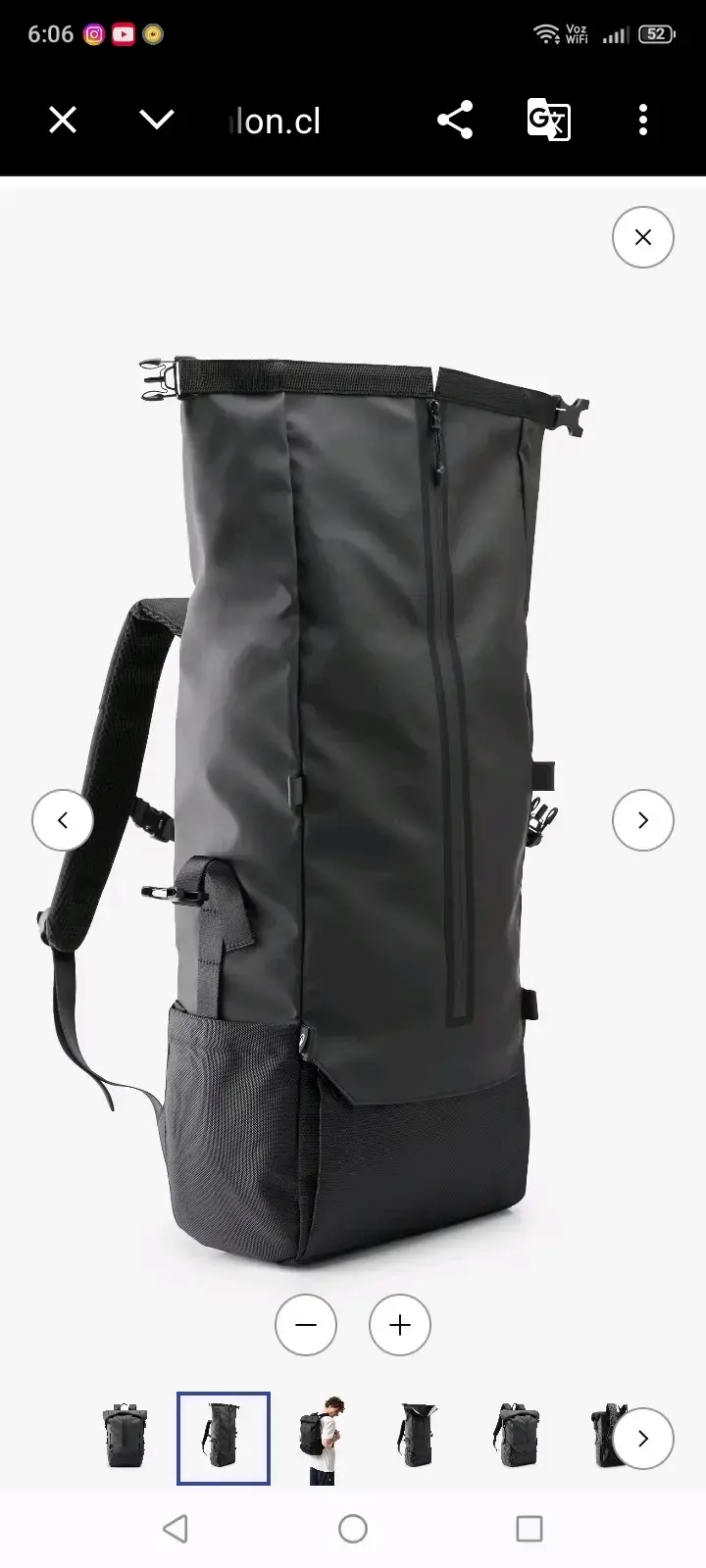 Mochila urbana negra impermeable de gran capacidad - 2