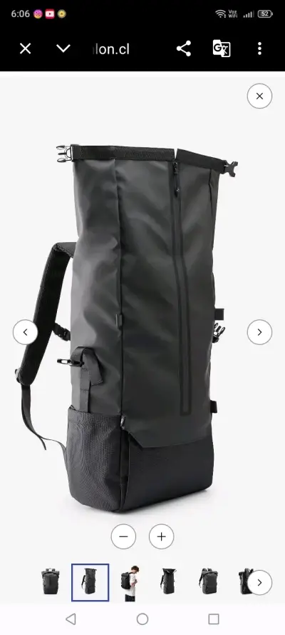 Mochila urbana negra impermeable de gran capacidad - miniatura 2