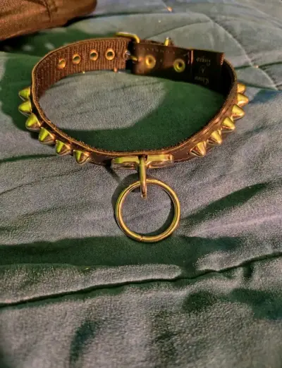 Collar de cuero con tachas - miniatura 1