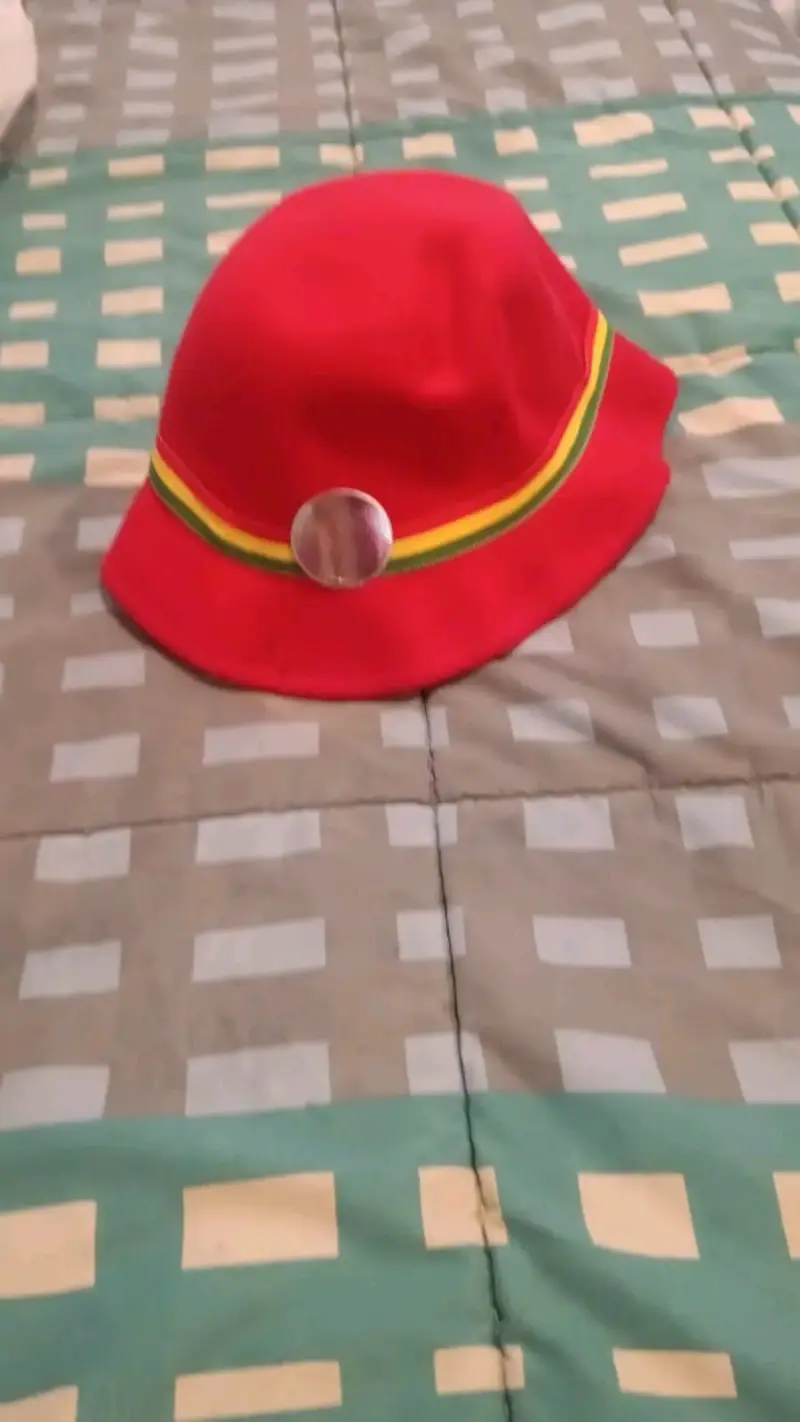 Sombrero nortino rojo con cinta tricolor