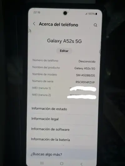 Samsung Galaxy A52s 5G con caja y accesorios - miniatura 2