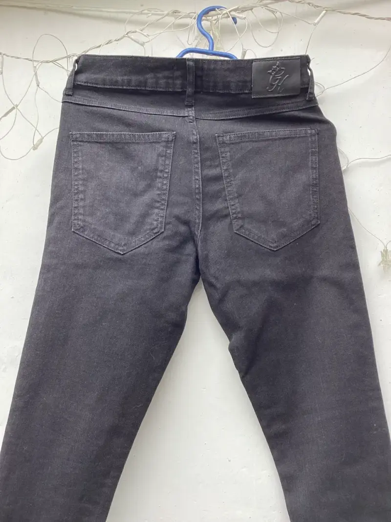 Jeans Gym King Skinny Fit Negro Tiro Medio Botones - 2