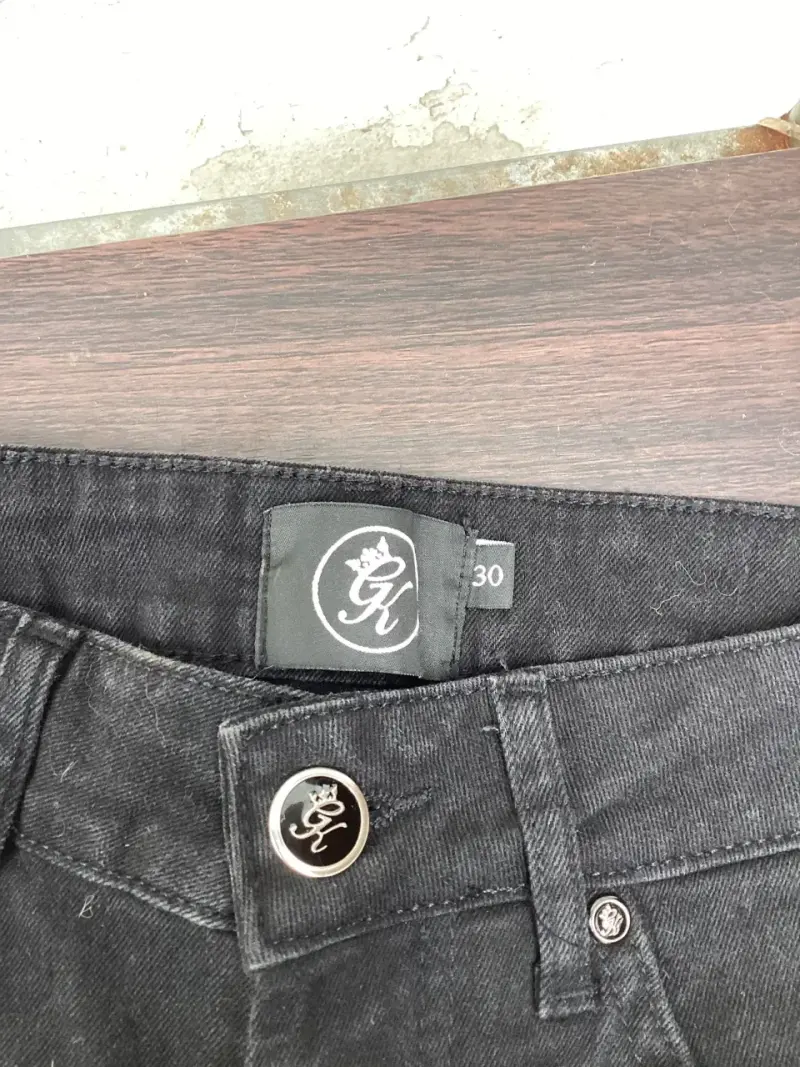 Jeans Gym King Skinny Fit Negro Tiro Medio Botones - 3