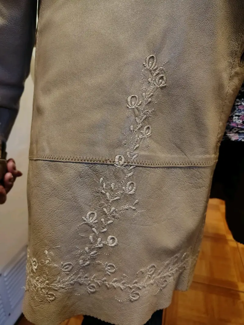 Abrigo de 100% cuero marrón para mujer - 4