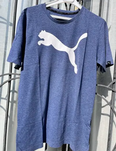 Polera azul Puma con logo grande - miniatura 2