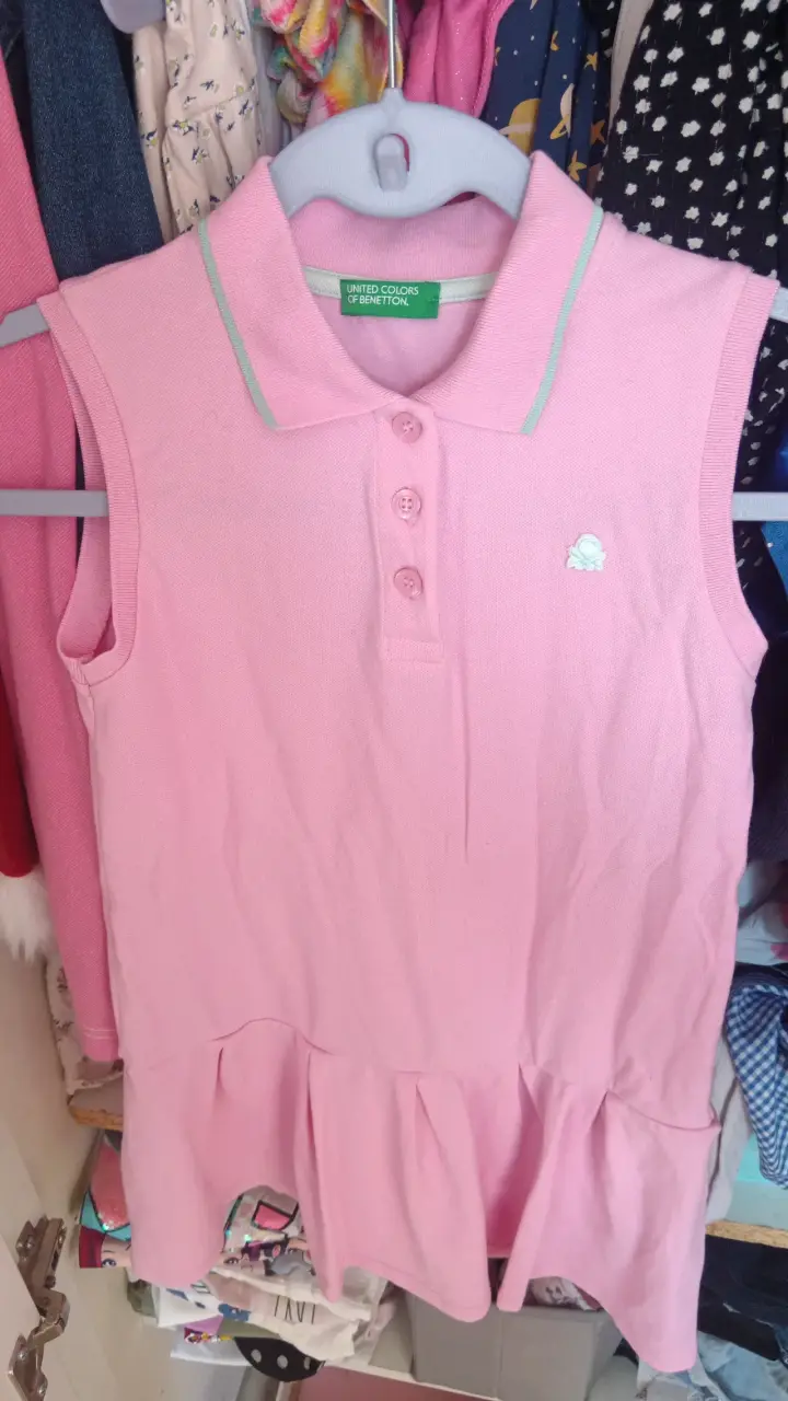 Vestido polo rosa para niña United Colors of Benet