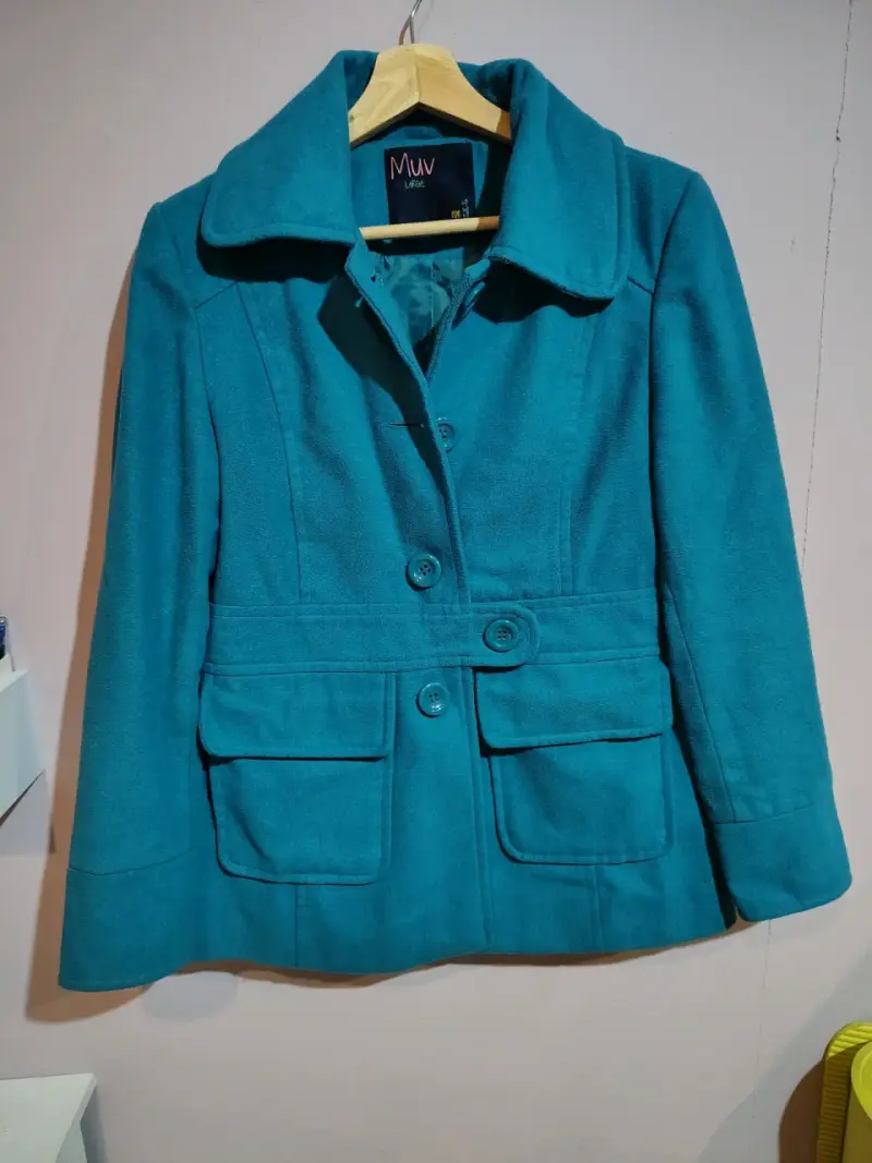 Abrigo azul turquesa para mujer Muv - 1