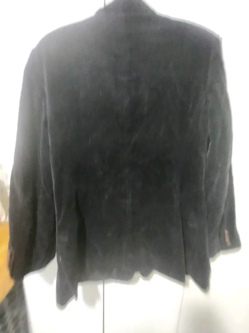 Blazer de terciopelo negro para hombre - 1