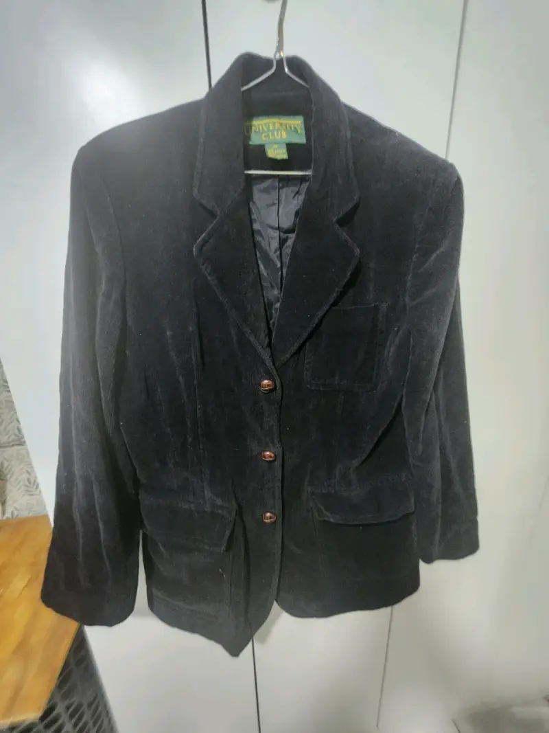 Blazer de terciopelo negro para hombre - 2