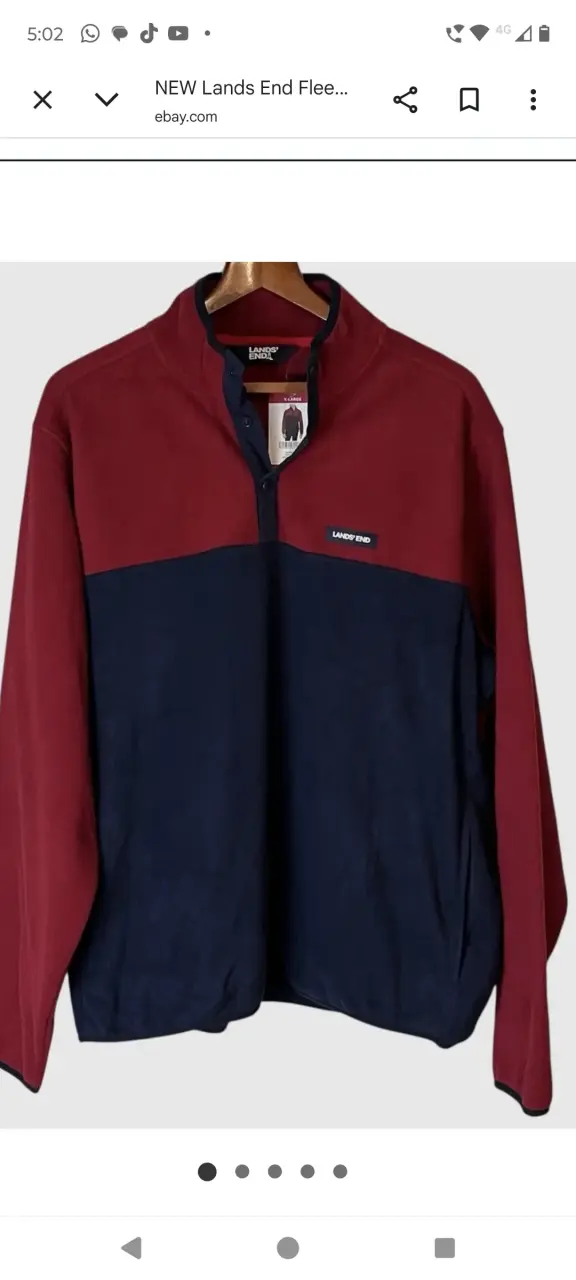 Polerón Lands' End bicolor rojo y azul