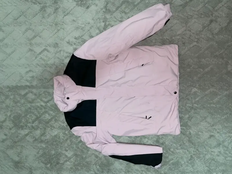 Chaqueta de invierno rosa y negra para mujer - 2