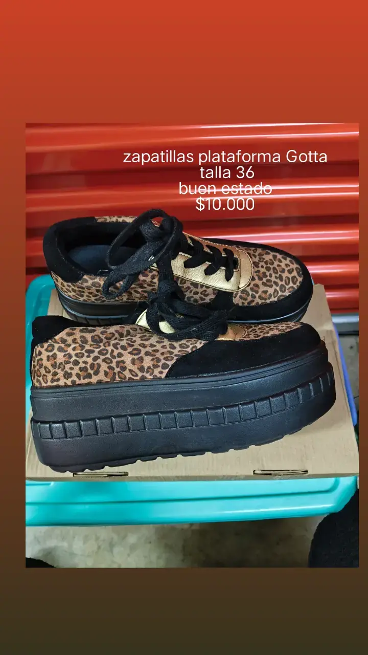 Zapatillas plataforma animal print talla 36