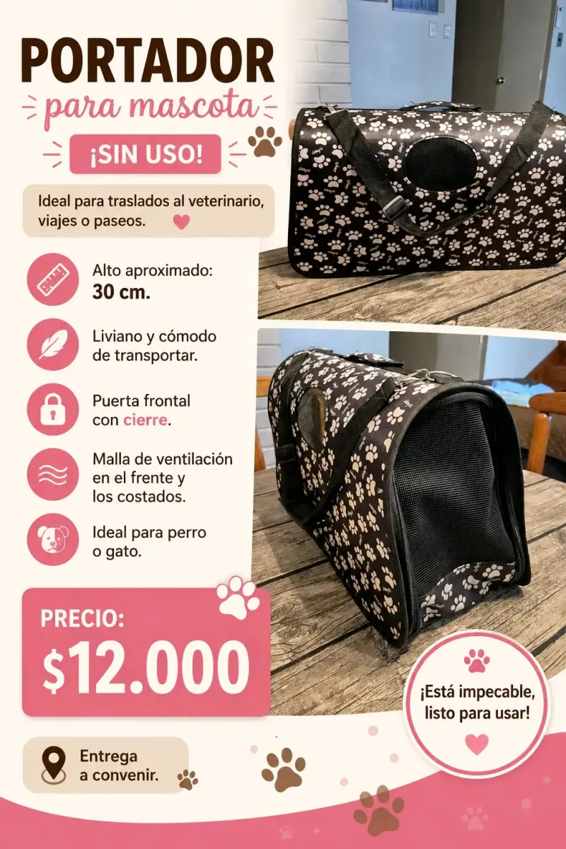 Portador para mascota nuevo y cómodo