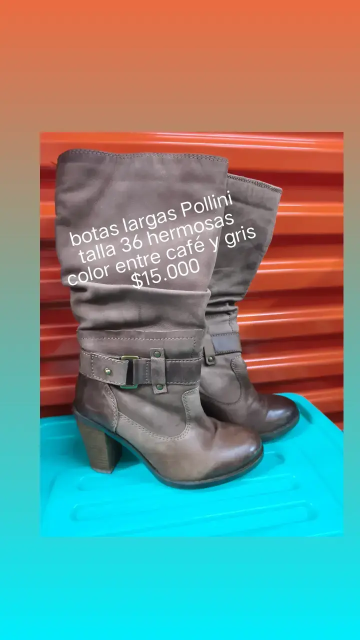 Botas largas Pollini talla 36 color café y gris