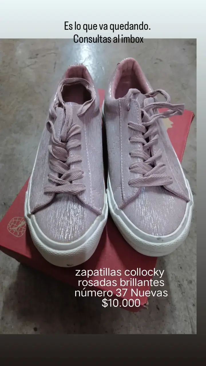 Zapatillas Colloky Rosadas Brillantes Talla 37 Nuevas