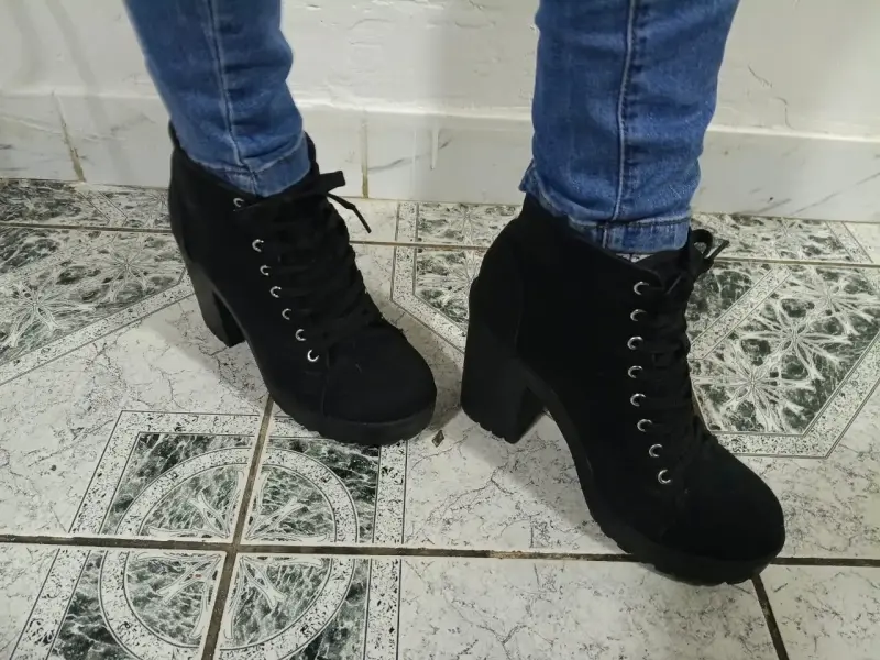 Botines de tacón alto negros para mujer - 1