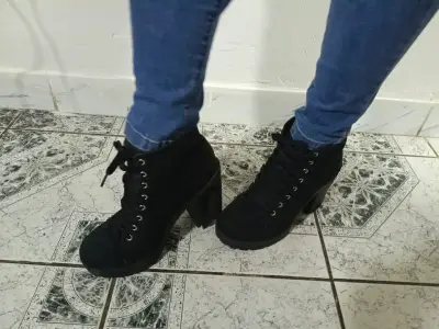 Botines de tacón alto negros para mujer - miniatura 2