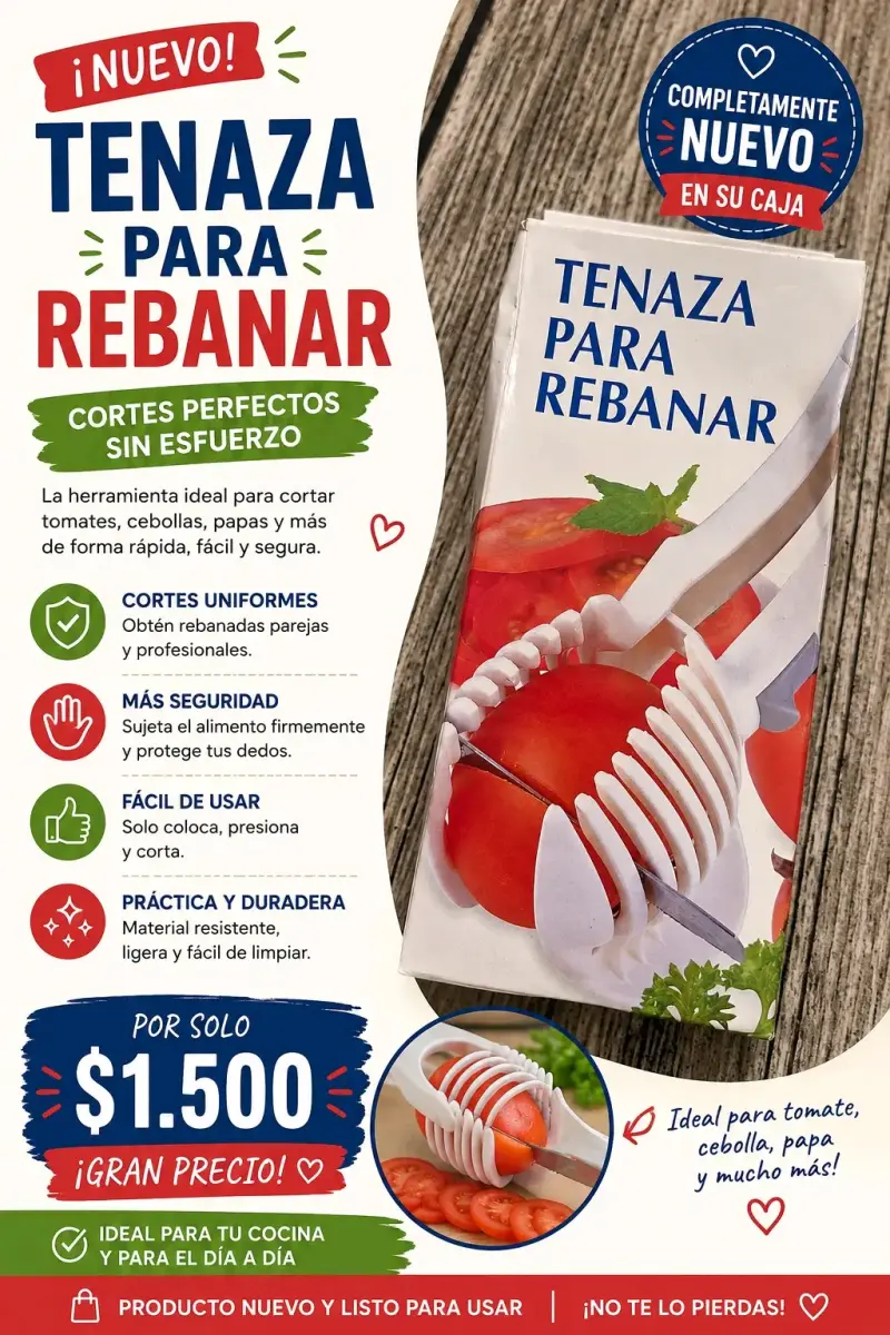 Tenaza para rebanar alimentos nueva