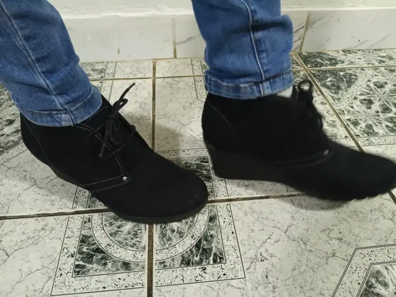 Botines de gamuza negros para mujer - 2