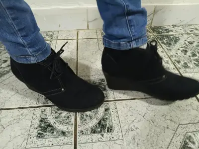 Botines de gamuza negros para mujer - miniatura 2
