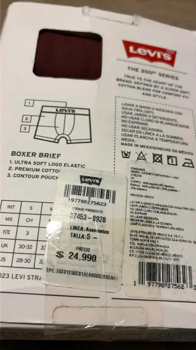 Pack de 3 bóxers Levi's(Talla S) - miniatura 5