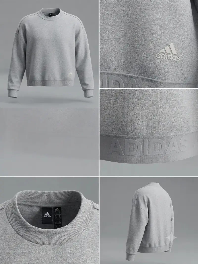 Poleron deportivo mujer gris Adidas - 2