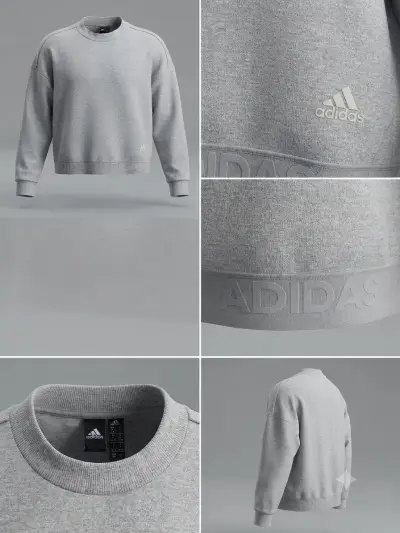 Poleron deportivo mujer gris Adidas - miniatura 2