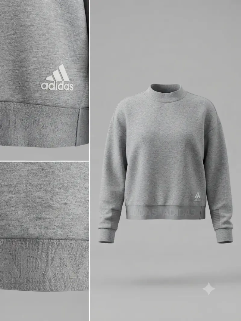 Poleron deportivo mujer gris Adidas - 3