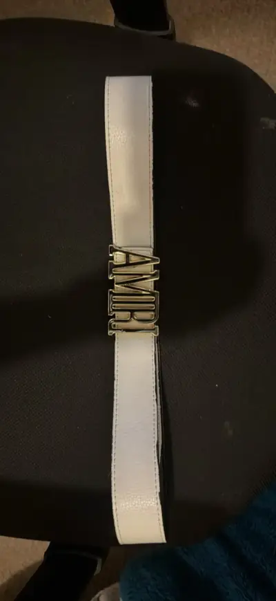 Cinturón blanco con hebilla dorada AMIRI - miniatura 1