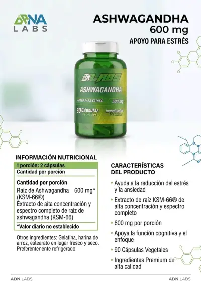 Ashwagandha 90 cápsulas 600mg - miniatura 2