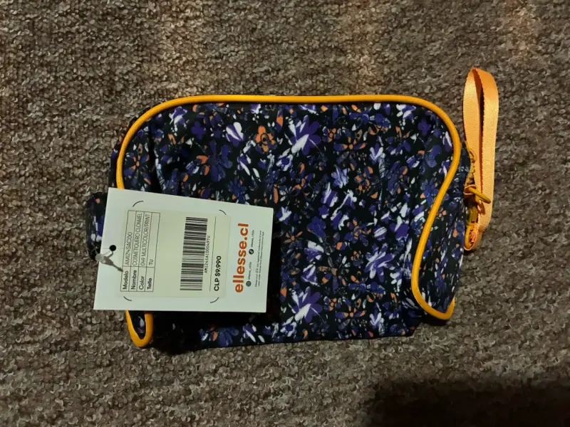 Neceser Ellesse floral con borde naranja - 2