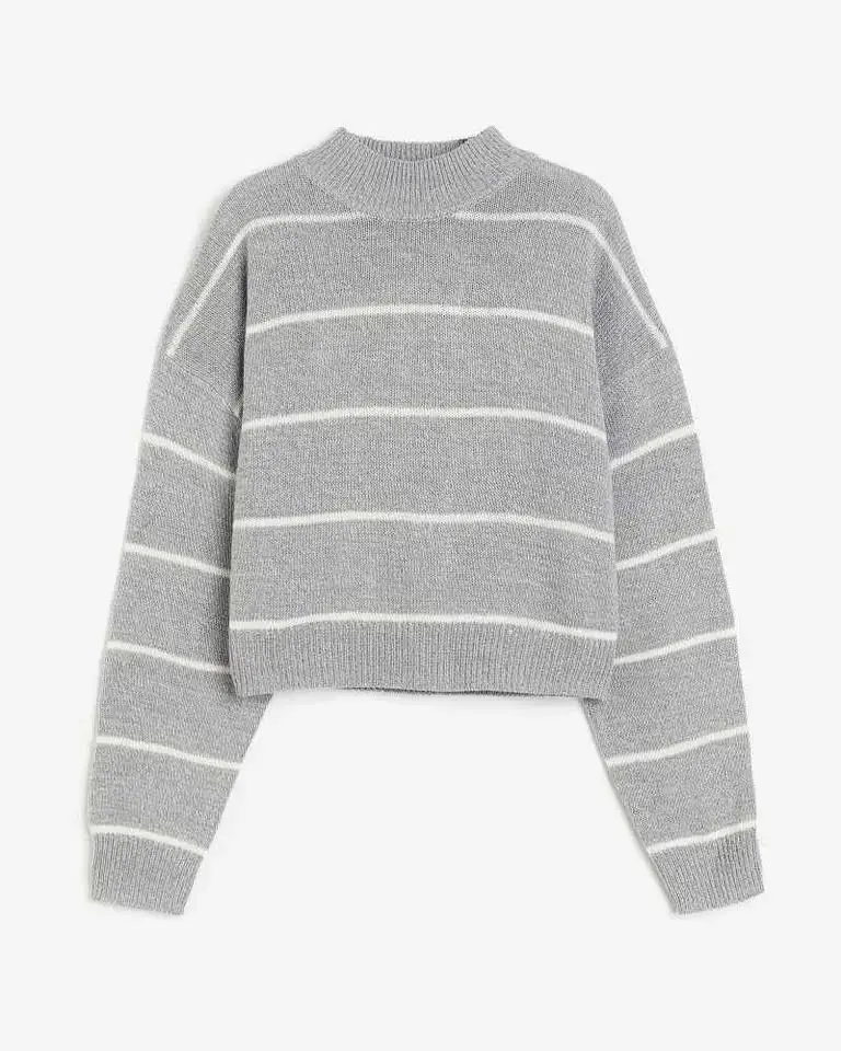 Chaleco H&M talla L NUEVO gris de rayas para mujer