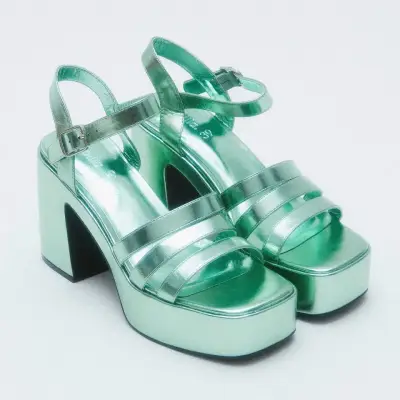 Sandalias con taco Sybilla talla 37 NUEVAS - miniatura 1