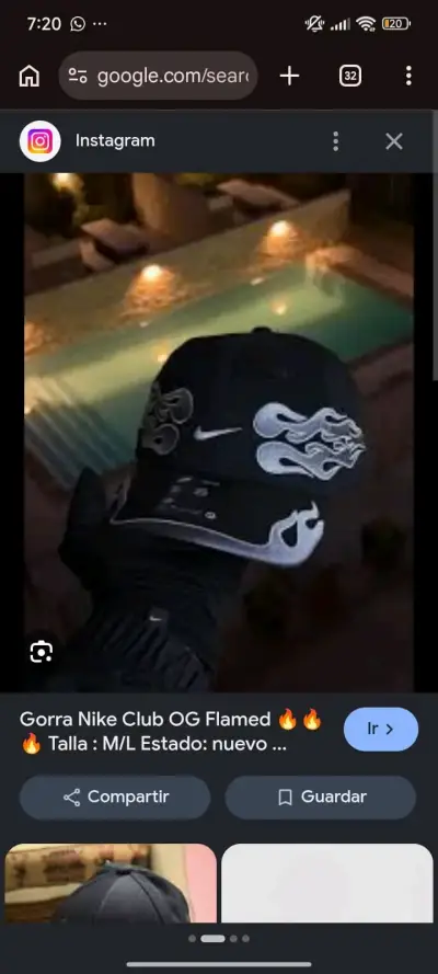 Gorra Nike Club OG Flamed negra con diseño de llamas - miniatura 1