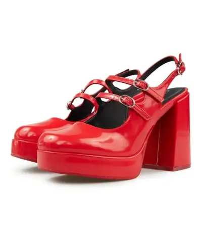 Zapatos C Moran talla 39 tacón rojo con plataforma - miniatura 1