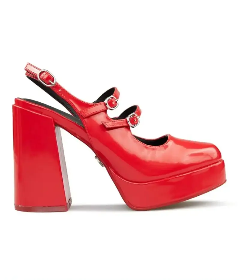 Zapatos C Moran talla 39 tacón rojo con plataforma - 2