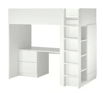 Cama alta con escritorio y closet SMASTAD Ikea - miniatura 1