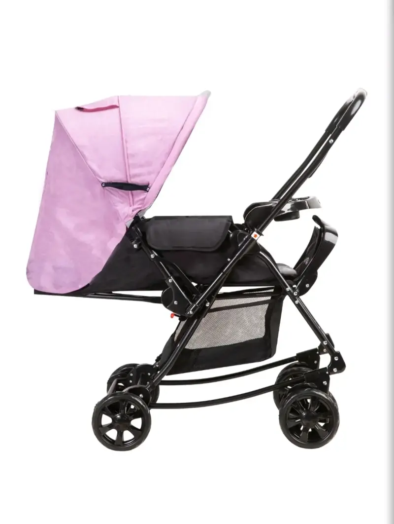 Coche de bebé rosa Bebesit con toldo ajustable - 3