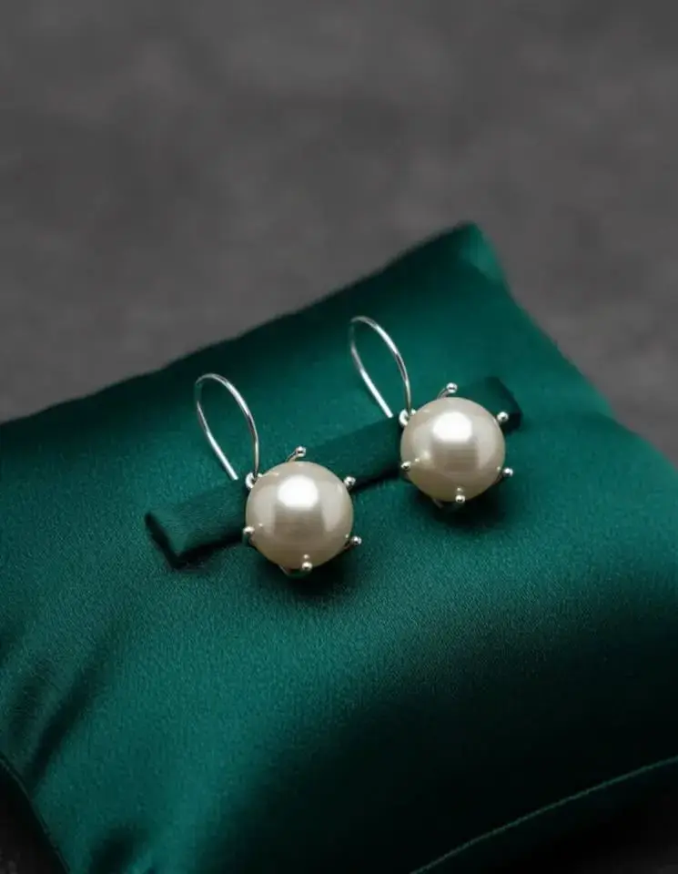 Aros De Plata 925, Modelo Pistilo Colgantes 10 Mm