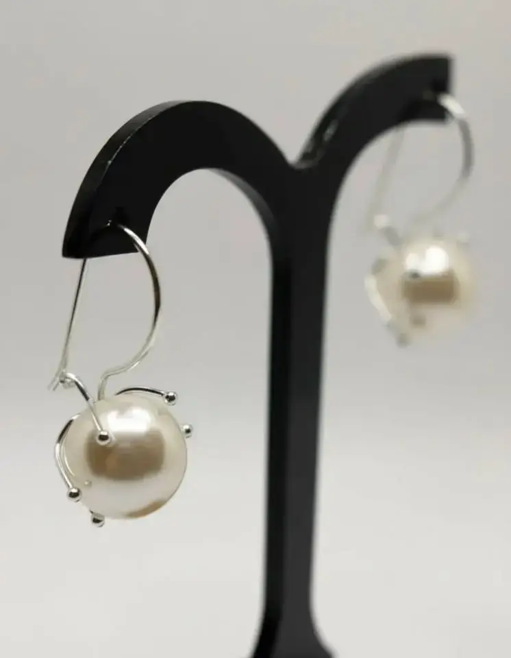 Aros De Plata 925, Modelo Pistilo Colgantes 10 Mm - 2